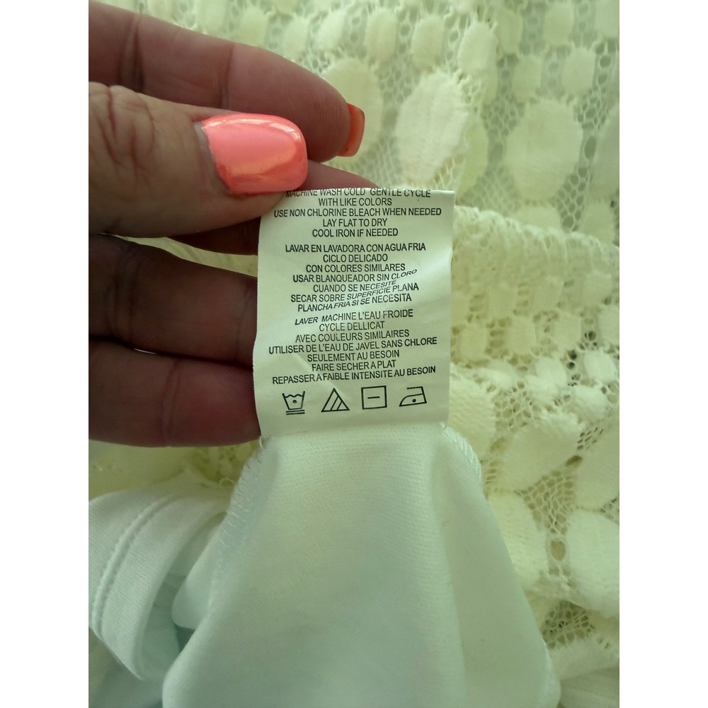 Tiana B Lace Sheath Dress Womens 16 Ivory Excellent Short Sleeve Boat Neck - Picture 6 of 6